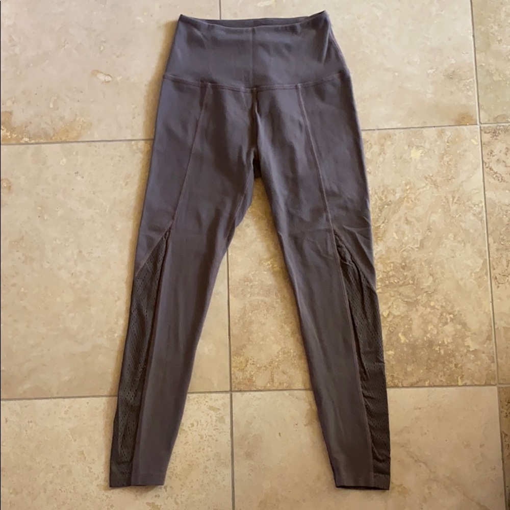 BY taupe legging with mesh side panels M